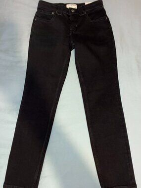 NWT Free People “We The Free” Oracle Low-Rise Slim Straight Jeans- Black size 26